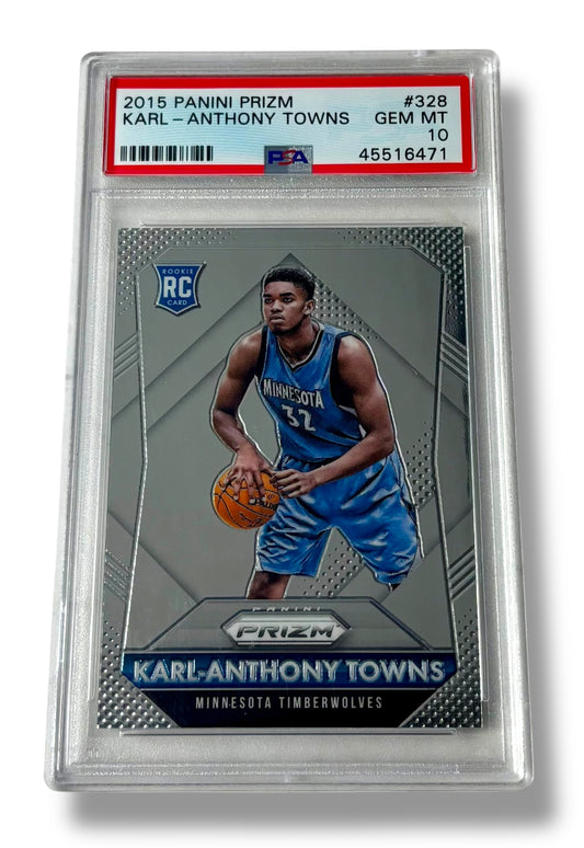 2015 Panini Prizm #328 Karl-Anthony Towns Rookie RC PSA 10 - 45516471