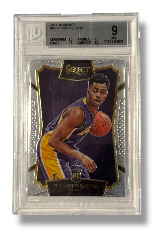 2015 Panini Select #62 D'Angelo Russell Rookie RC BGS 9 Mint - 0013419603