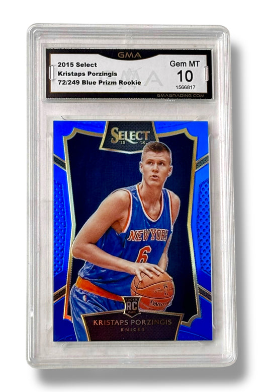 2015 Select Blue Prizm /249 Kristaps Porzingis Rookie RC GMA 10 - 1566817