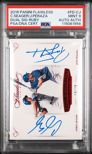 2016 Flawless Seager Peraza 10/20 Signature Ruby PSA 9 Auth Auto Pop1 ! - 115081958