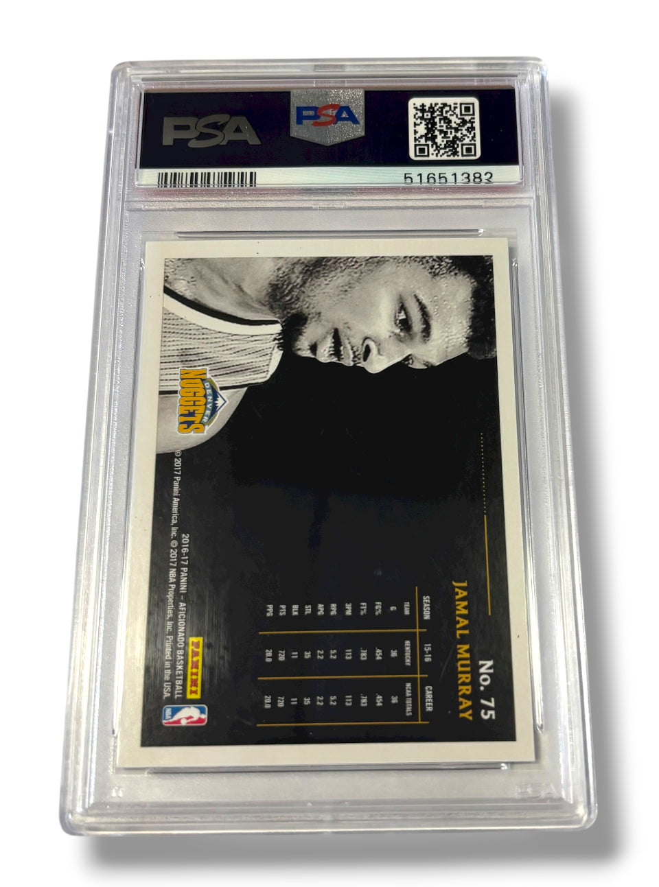 2016 Panini Aficionado Holo Jamal Murray #75 Rookie RC PSA 9 - 51651382