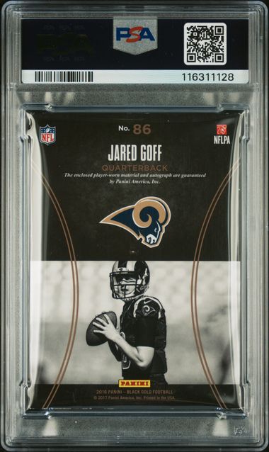2016 Panini Black Gold /225 Jared Goff Rookie RC Auth Auto PSA 8 Pop 4! - 116311128