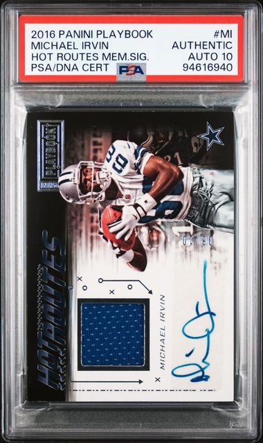 2016 Playbook Michael Irvin Hot Routes Signature /10 Auth Auto PSA 10 Pop 1! - 94616940