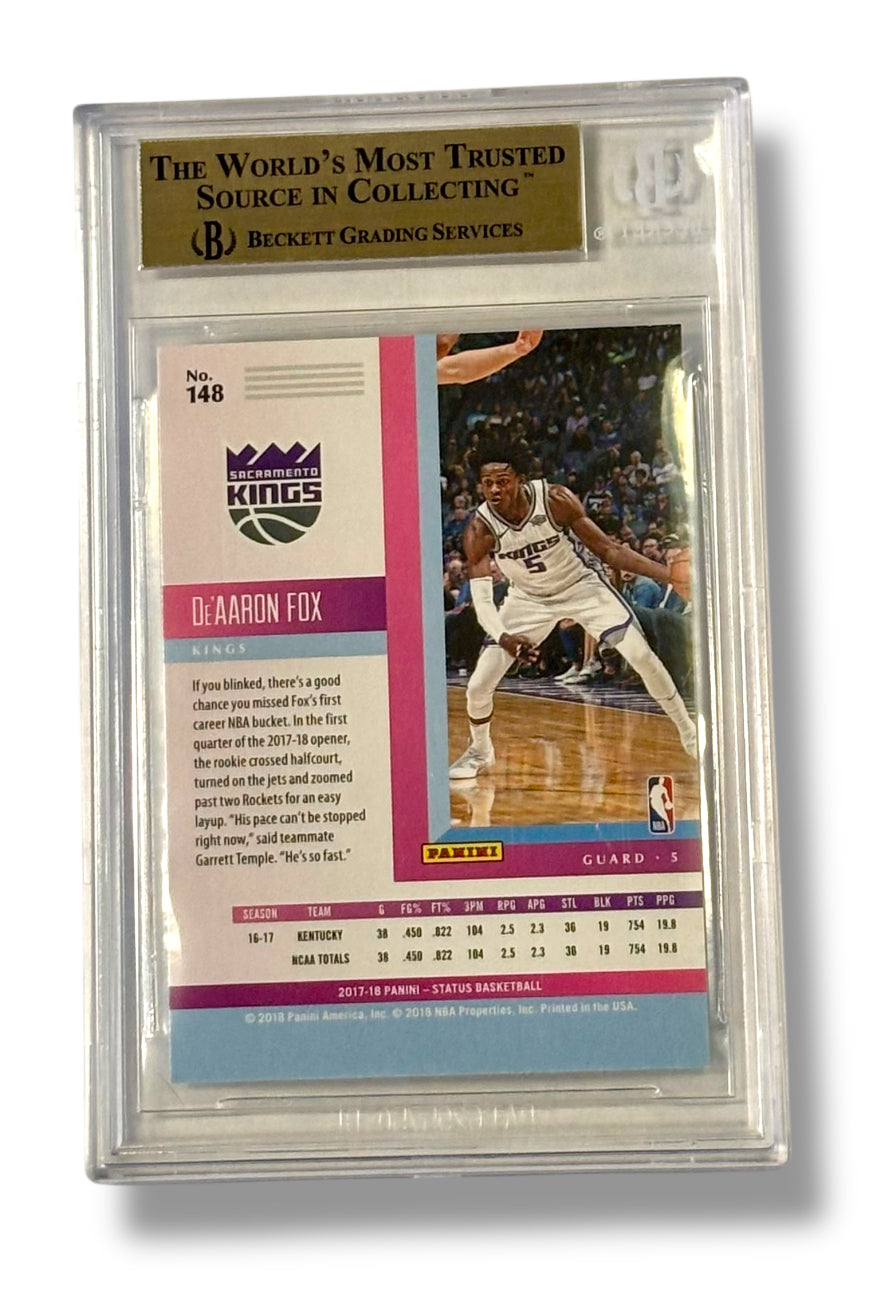 2017-18 Panini Status #148 De'Aaron Fox Rookie RC BGS 9.5 Gem Mint - 0013419981