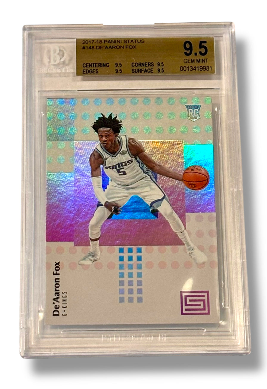 2017-18 Panini Status #148 De'Aaron Fox Rookie RC BGS 9.5 Gem Mint - 0013419981