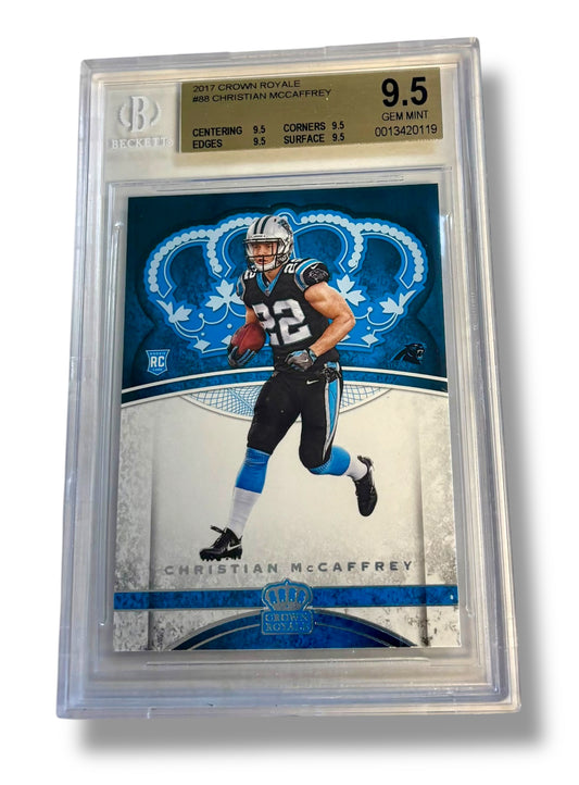 2017 Crown Royale Christian McCaffrey Rookie RC True Gem Mint BGS 9.5 - 0013420119