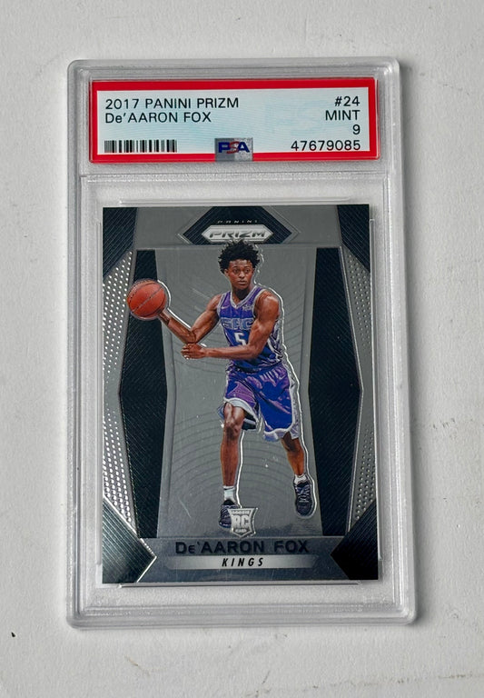 2017 Panini Prizm #24 De'Aaron Fox Rookie RC PSA 9 - 47679085