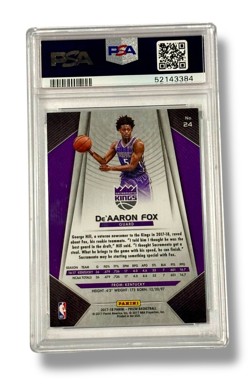 2017 Panini Prizm #24 De'Aaron Fox Rookie RC PSA 9 - 52143384