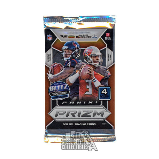 2017 Panini Prizm Football Card Blaster Box - Single Pack 4 Cards Per Pack Mahomes Rookie