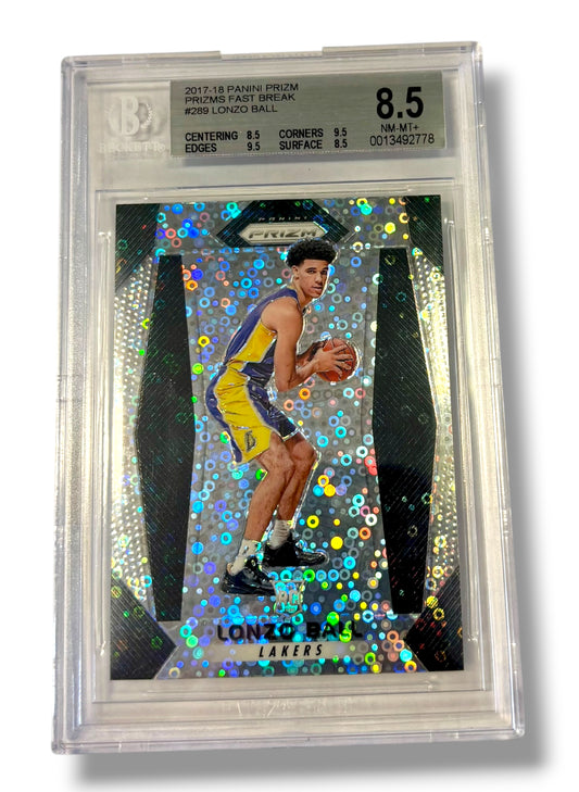2017 Panini Prizm Prizms Fast Break Lonzo Ball RC Rookie BGS 8.5 - 0013492778