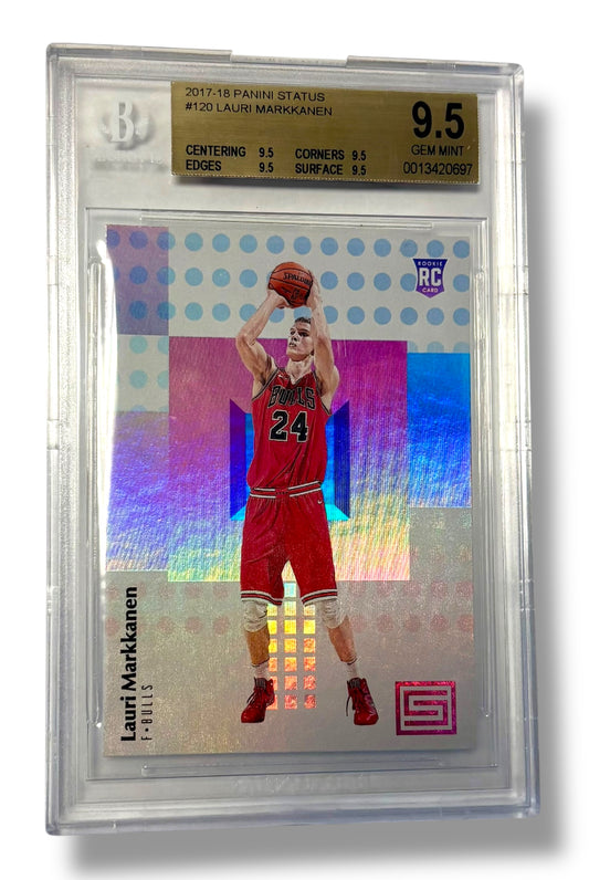 2017 Panini Status #120 Lauri Markkanen RC BGS 9.5 True Gem Mint - 0013420697