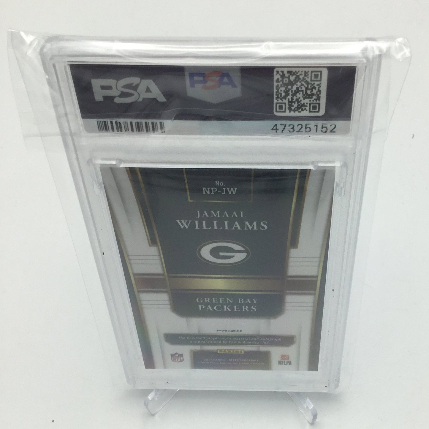 2017 Select Prime Selections Signatures Prizm Black NFL Shield Jamaal Williams 1/1 PSA Mint 9