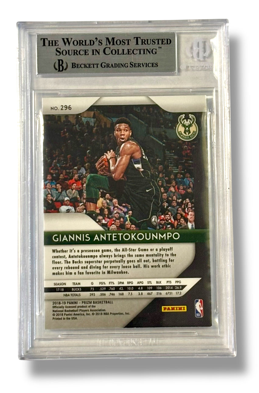 2018-19 Panini Prizm #296 Giannis Antetokounmpo BGS 9 Mint - 0013419998