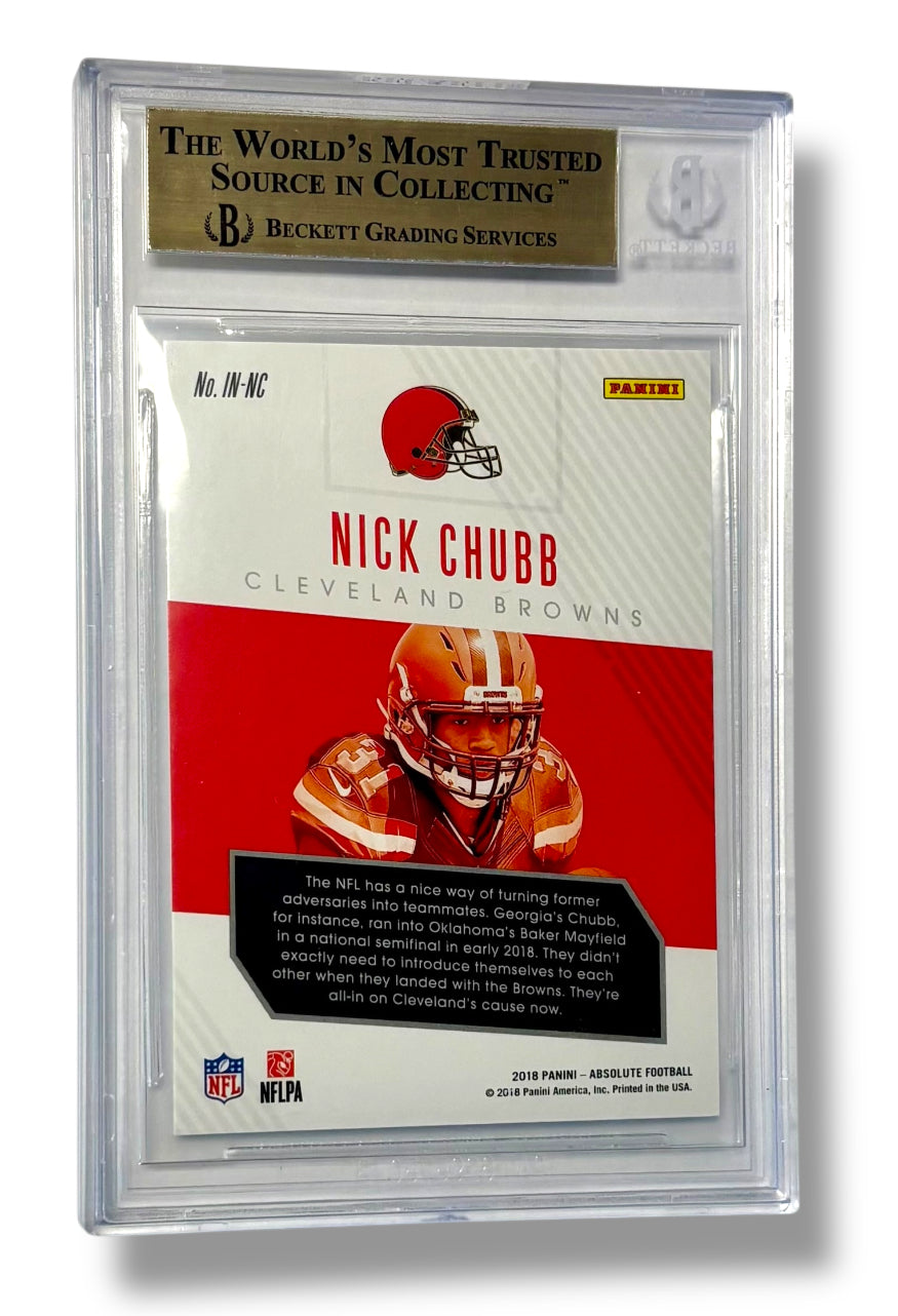 2018 Absolute Introductions Holo #8 Nick Chubb Rookie BGS 9.5 - 0013421106