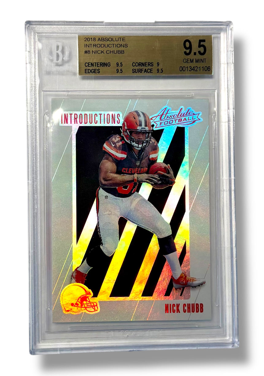 2018 Absolute Introductions Holo #8 Nick Chubb Rookie BGS 9.5 - 0013421106