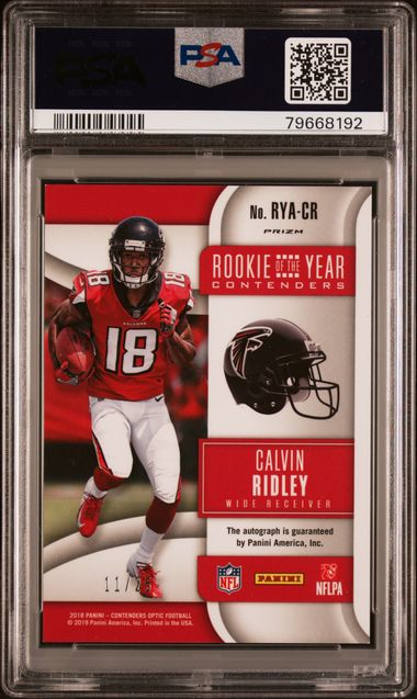 2018 Contenders Optic R.O.Y. Calvin Ridley RC /25 Auto 10 PSA 8 Pop 1! - 79668192