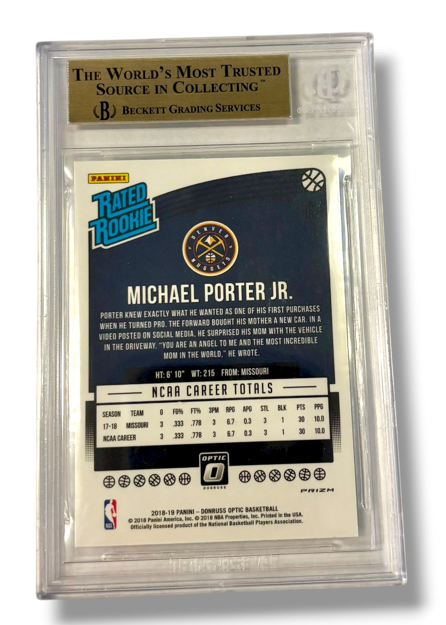 2018 Donruss Optic Shock #182 Michael Porter Jr. RC BGS 9.5 Gem Mint - 0013419718