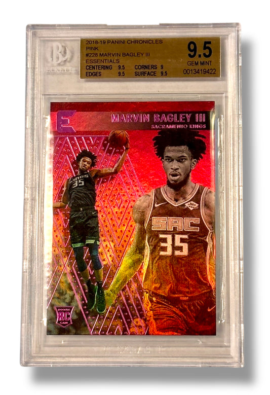 2018 Panini Chronicles Pink Essentials Marvin Bagley RC BGS 9.5 Gem Mint - 0013419422
