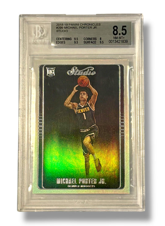 2018 Panini Chronicles Studio #299 Holo Michael Porter Jr RC BGS 8.5 - 0013421839