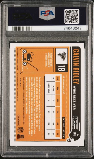 2018 Panini Honors Holo /49 Classics RC Calvin Ridley PSA 8 Auto 10 Pop 1! - 74643047
