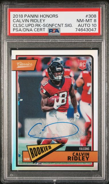 2018 Panini Honors Holo /49 Classics RC Calvin Ridley PSA 8 Auto 10 Pop 1! - 74643047