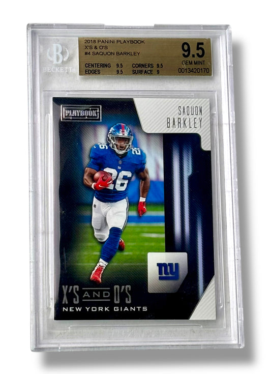 2018 Panini Playbook X's & O's #4 Saquon Barkley RC BGS 9.5 - 0013420170