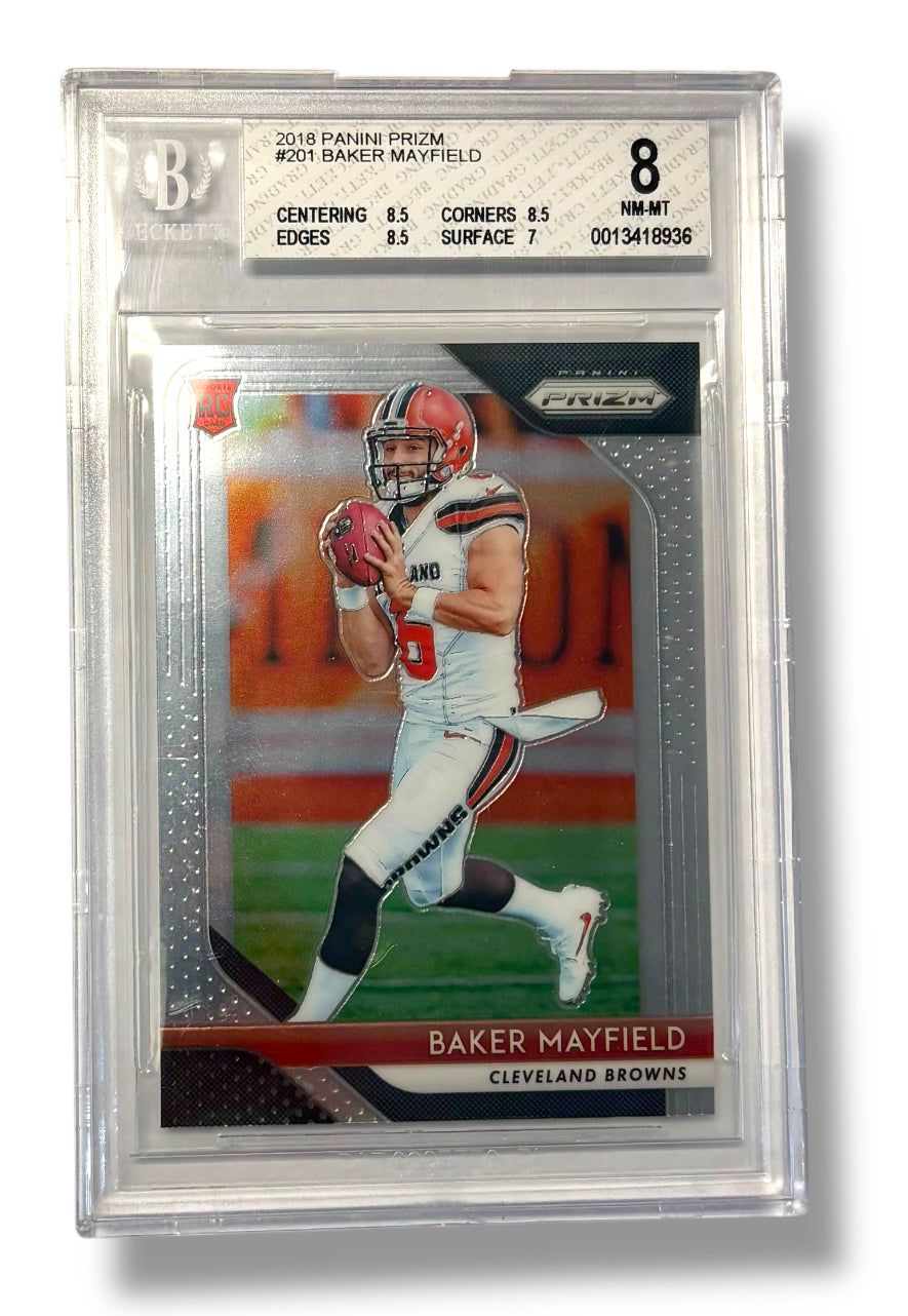 2018 Panini Prizm #201 Baker Mayfield Rookie RC BGS 8 - 0013418936