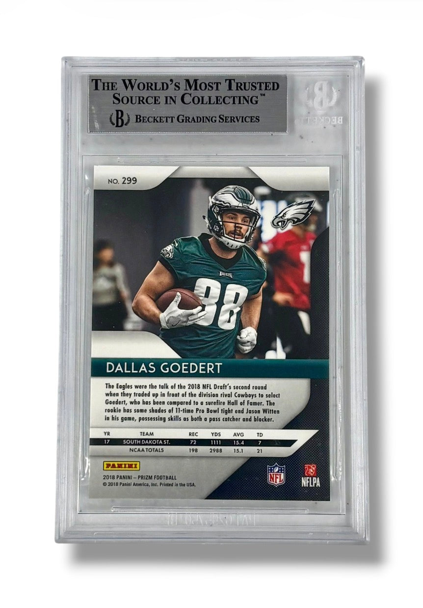 2018 Panini Prizm #299 Dallas Goedert Rookie RC BGS 9 Mint - 0013422025