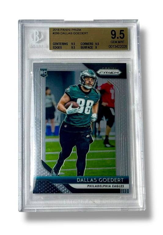2018 Panini Prizm #299 Dallas Goedert Rookie RC BGS 9.5 Gem Mint - 0013422026