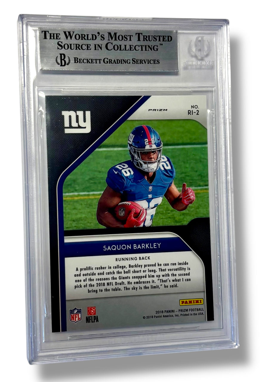 2018 Panini Prizm Silver Rookie Introduction Saquon Barkley BGS 9 Mint - 0013422005