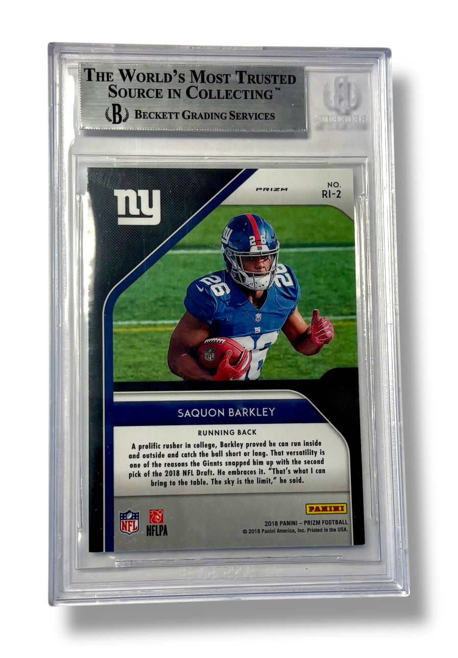2018 Panini Prizm Silver Rookie Introduction Saquon Barkley RC BGS 8.5 - 0013422006