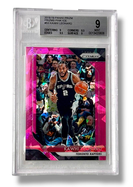 2018 Prizm #53 Pink Ice Kawhi Leonard BGS 9 - 0013420806
