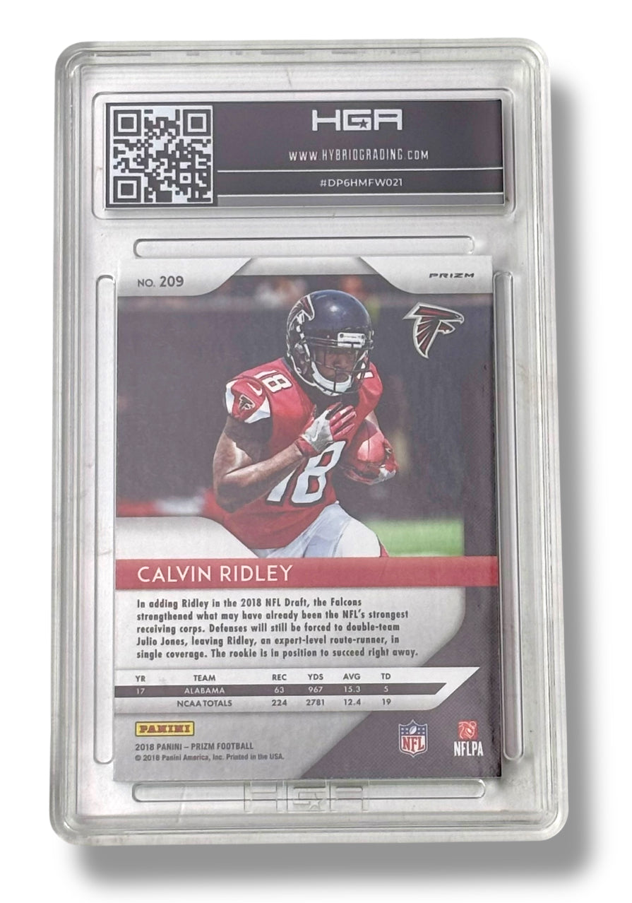 2018 Prizm Blue Lazer #209 Calvin Ridley RC HGA 9 True Mint - #DP6HMFW021