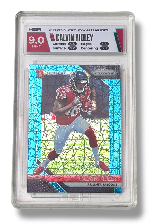 2018 Prizm Blue Lazer #209 Calvin Ridley RC HGA 9 True Mint - #DP6HMFW021