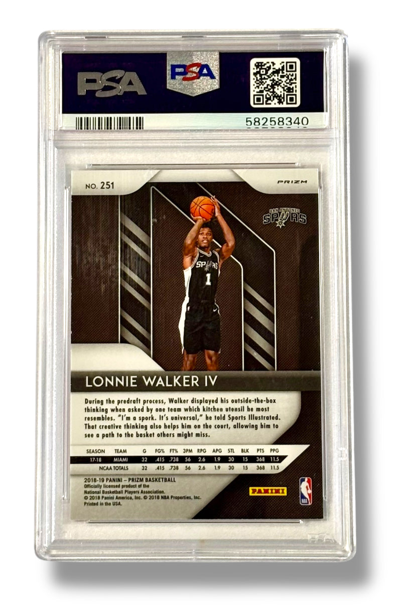 2018 Prizm Lonnie Walker Rookie RC Pink Ice PSA 9 - 58258340