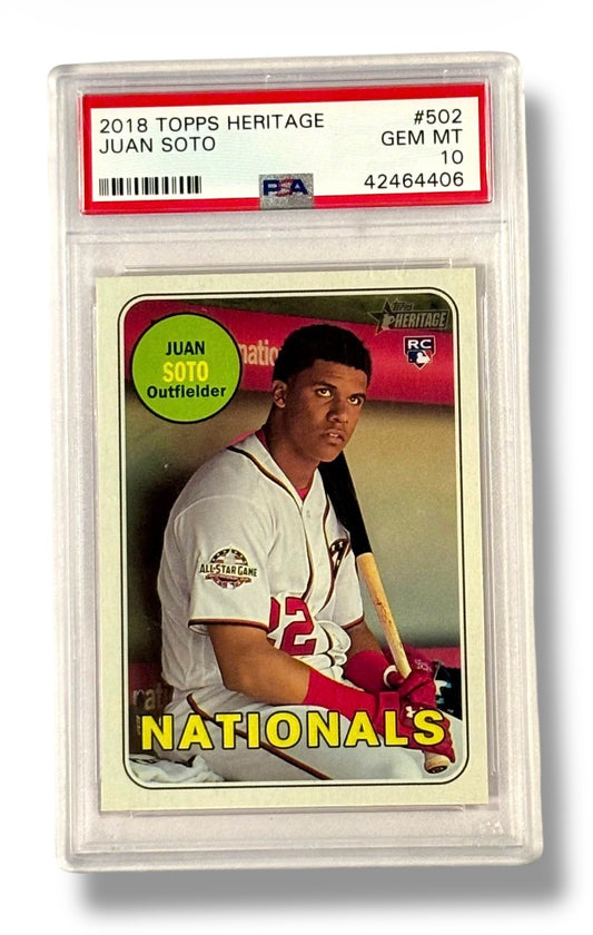 2018 Topps Heritage #502 Juan Soto Rookie RC PSA 10 - 42464406