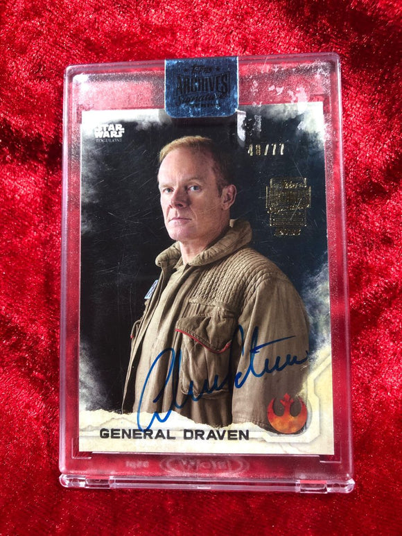 2018 Topps Star Wars Signature Series general Draven Auto #10 #48/77