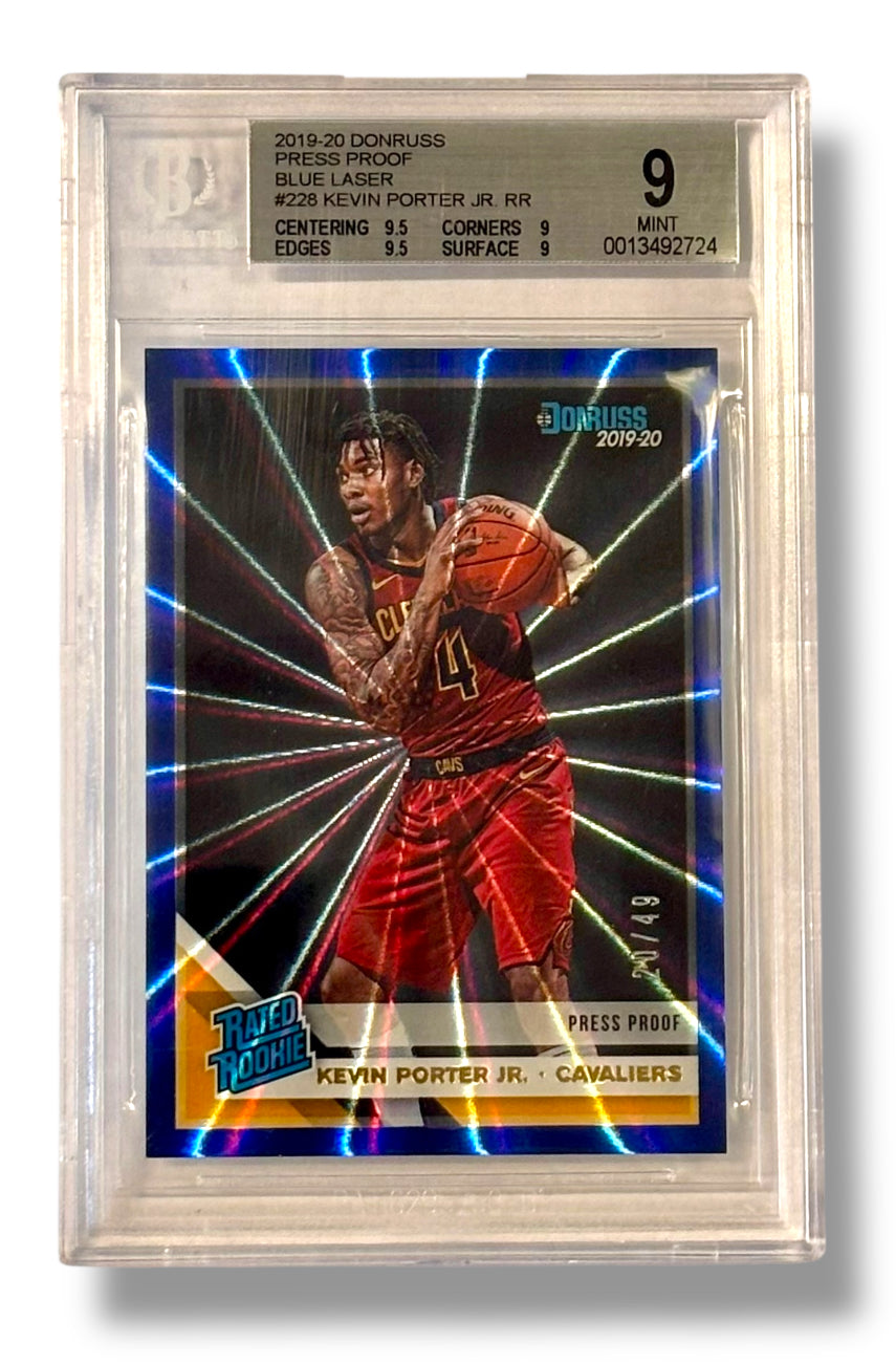 2019-20 Donruss Press Proof Blue Laser /49 #228 Kevin Porter Jr. RC BGS 9 - 0013492724