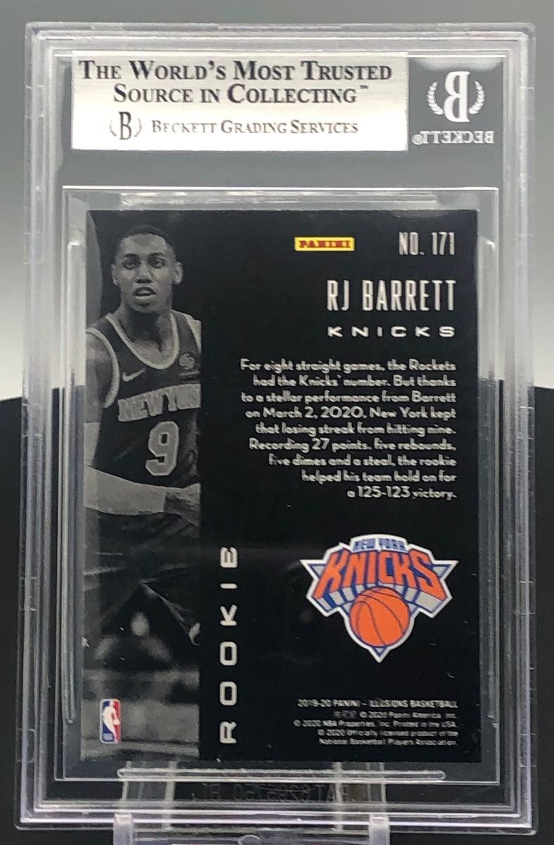 2019-20 Panini Illusions RJ Barrett BGS 8.5 Rookie RC Knicks #171