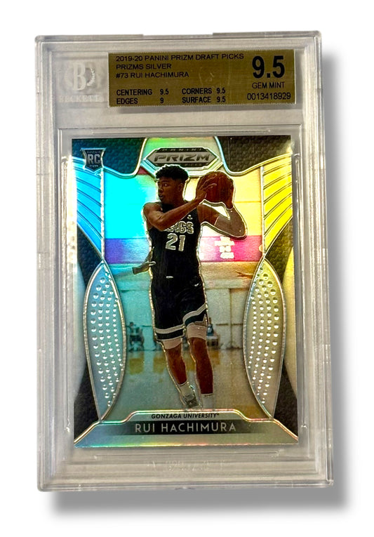 2019-20 Panini Prizm Draft Picks Silver #73 Rui Hachimura RC BGS 9.5 Gem Mint - 0013418929