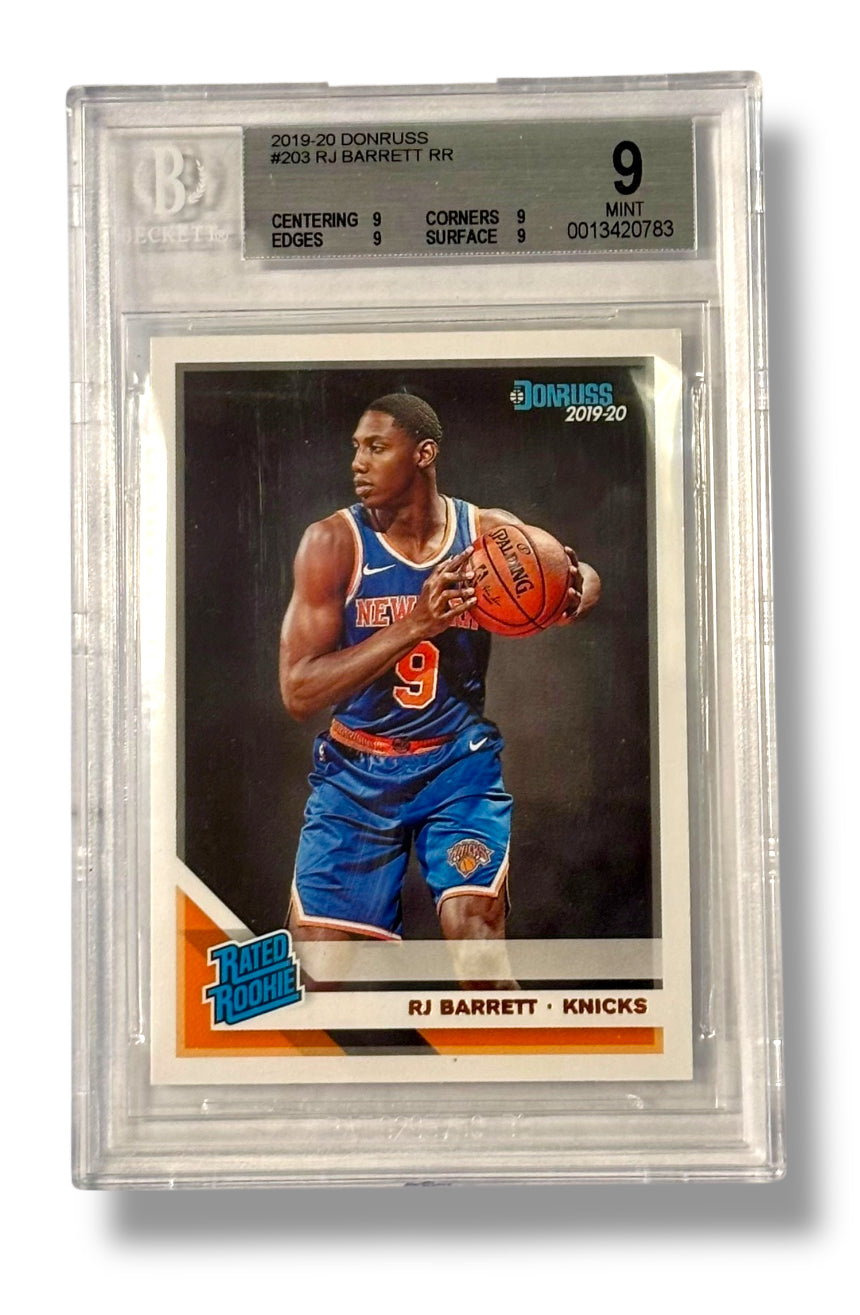 2019 Donruss Rated Rookie R.J. Barrett RC BGS 9 Mint - 0013420783