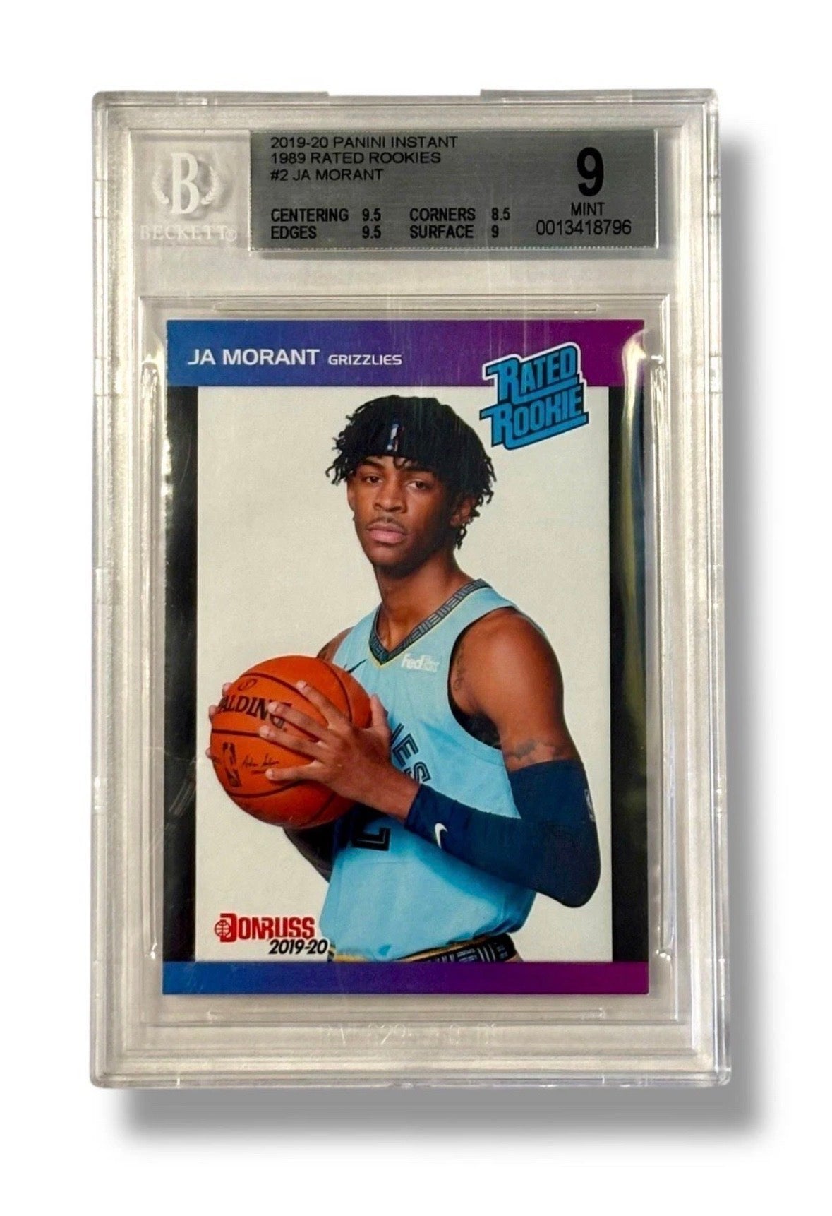 2019 Instant Rated Rookies 1989 /3431 Ja Morant RC Rookie BGS 9 - 0013418796