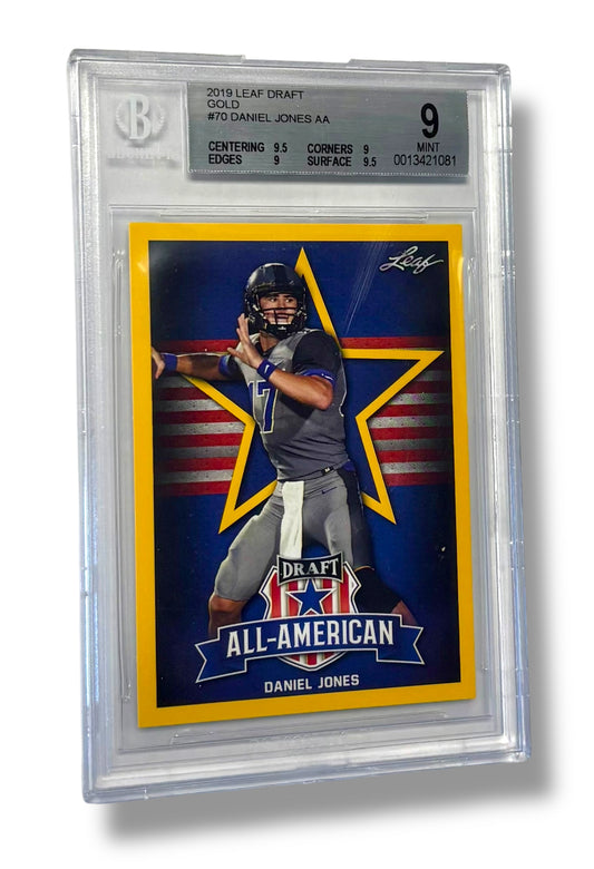 2019 Leaf Draft Gold #70 AA Daniel Jones Rookie RC BGS 9 - 0013421081
