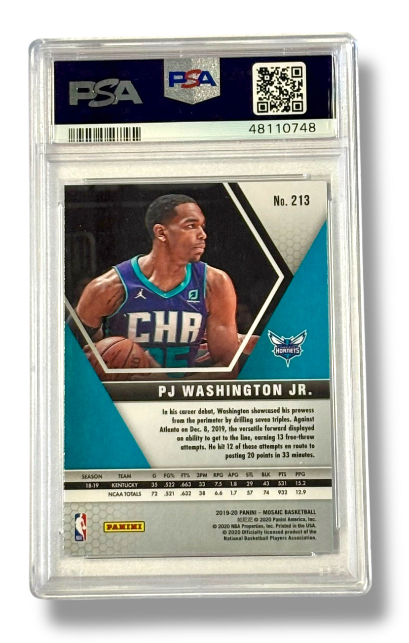 2019 Mosaic #213 P.J. Washington Rookie RC PSA 10 - 48110748