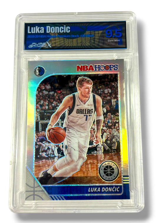 2019 NBA Hoops Premium Stock Holo Luka Doncic Pure GradedX 9.5 Gem Mint - 000003478