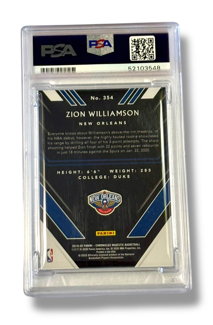 2019 Panini Chronicles Majestic /249 Zion Williamson Rookie RC PSA 9 - 52103548