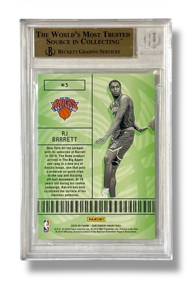 2019 Panini Contenders #3 Lottery Ticket R.J. Barrett Rookie RC BGS 9.5 - 0013419993