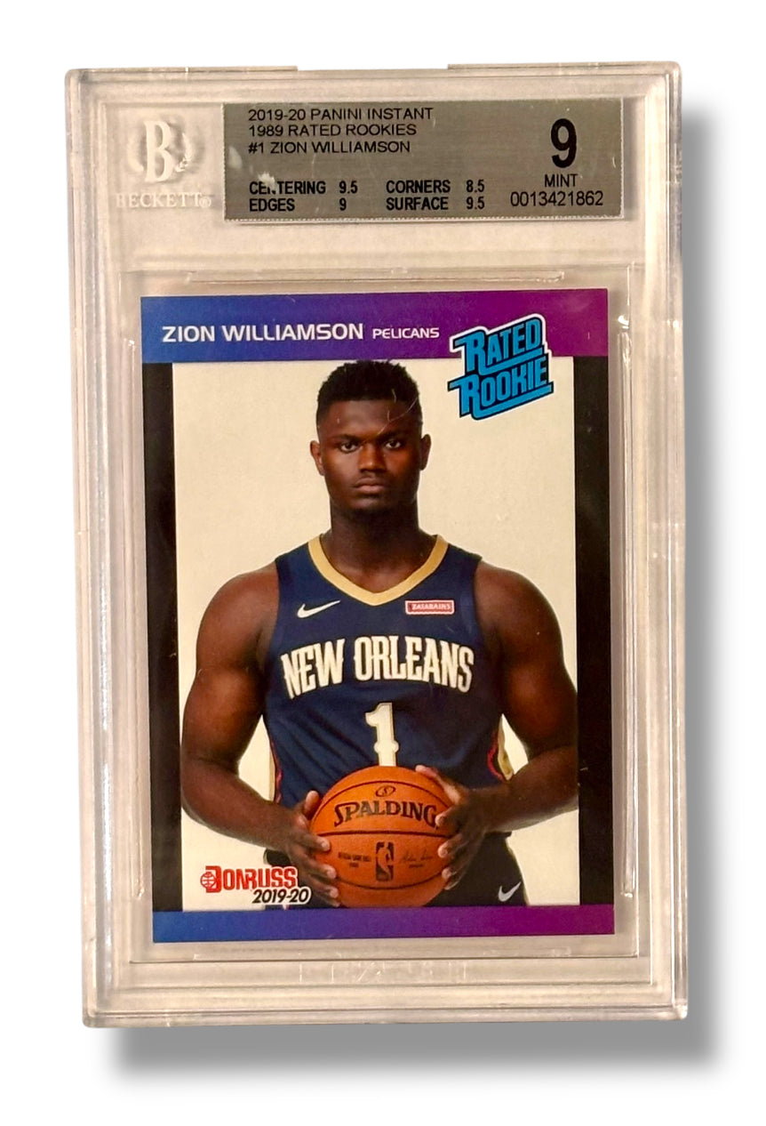 2019 Panini Instant 1989 Rated Rookie Zion Williamson RC BGS 9 Mint - 0013421862