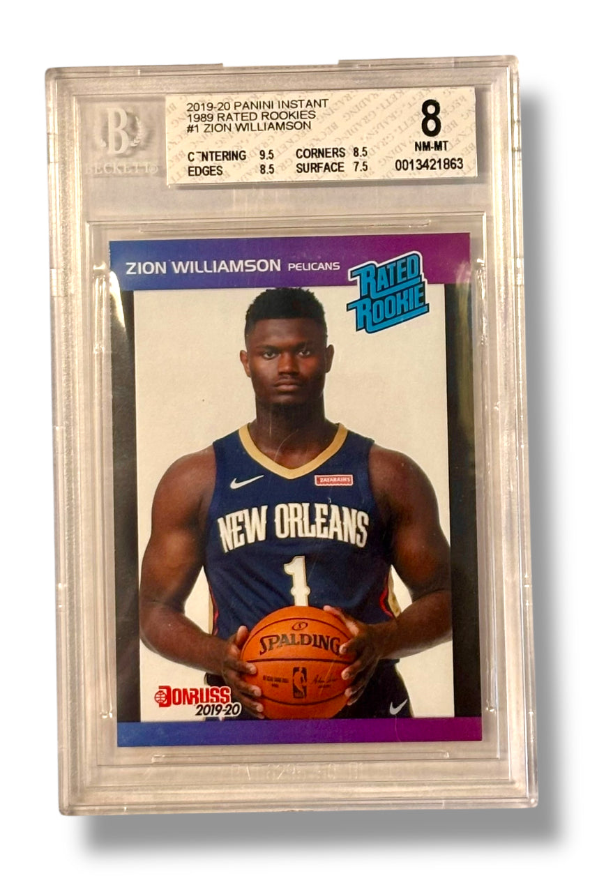 2019 Panini Instant /3431 Zion Williamson RC 1989 Rated Rookies BGS 8 - 0013421863