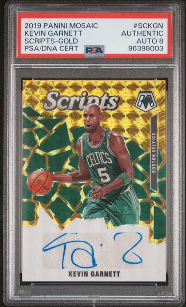 2019 Panini Mosaic Scripts Gold /25 Auto PSA 8 - 96398003